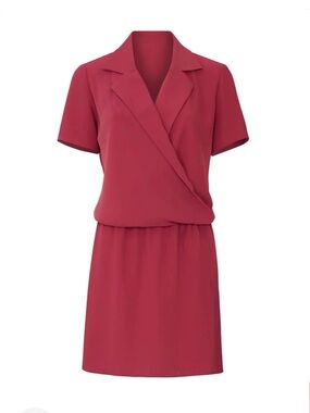 Amanda Uprichard Wrap Mini Dress Pink Crepe Short Sleeve Blazer Style L